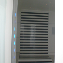 Dampfbad mit Beschallung, LED Farbspiel und Glasfasersternenhimmel